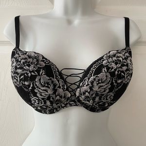 La SENZA BEYOND SEXY Padded Strappy Lacy Mesh Corset Push-Up Size 34DD